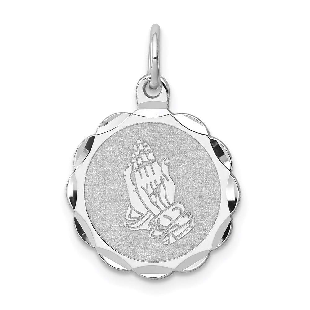 ICE CARATS925 Sterling Silver Jesus Praying Hands Lord Serenity Prayer Disc Necklace Charm Pendant Religious H Fine Jewelry For Women Gifts For Her