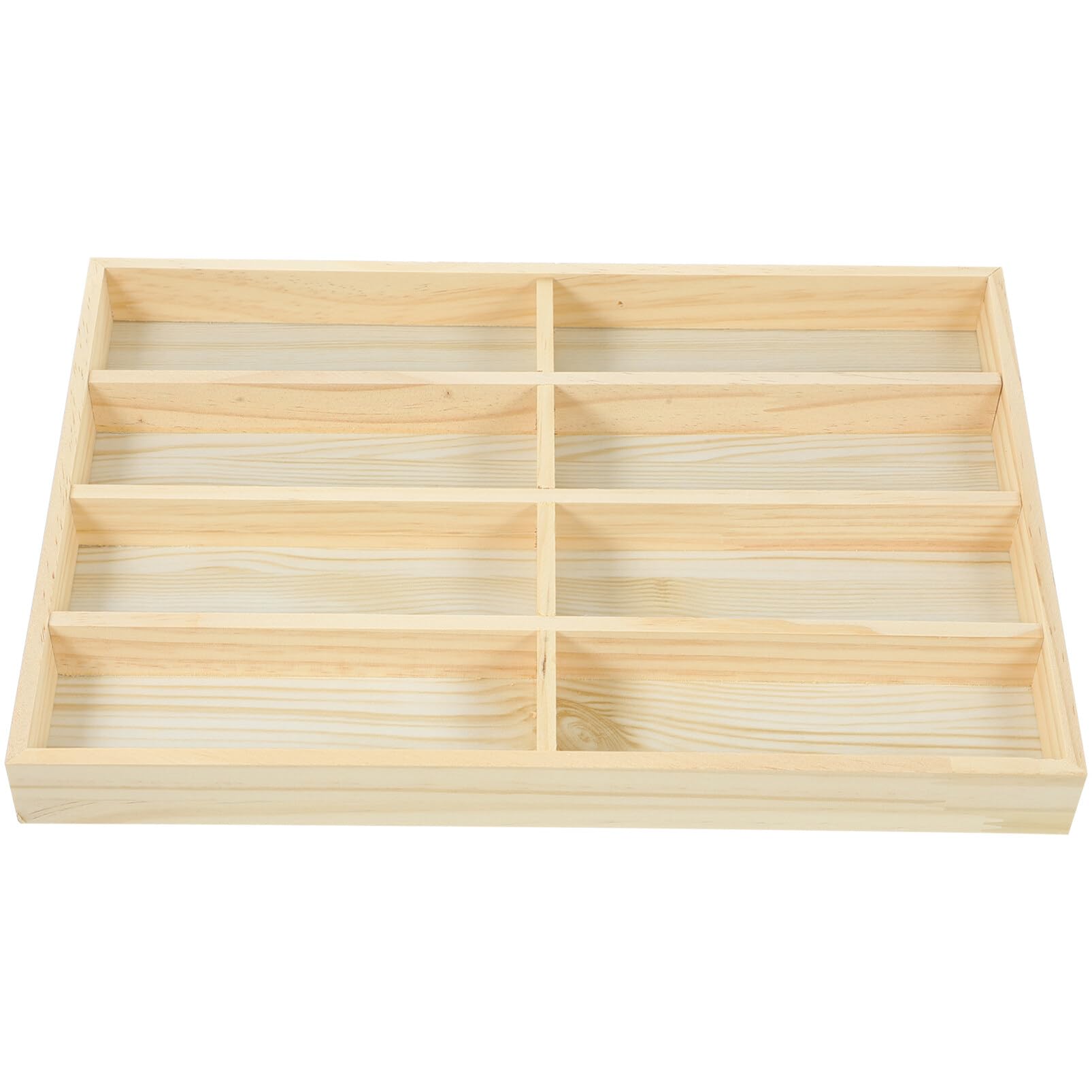 LIFKOME Wood Sunglasses Organizer Tray, Ring Earring Organizer Tray 8 Grid Sunglass Organizer Drawer Insert Divided Storage Holder Eyeglasses Sunglass Storage Case Eyewear Tray Stand Open Top
