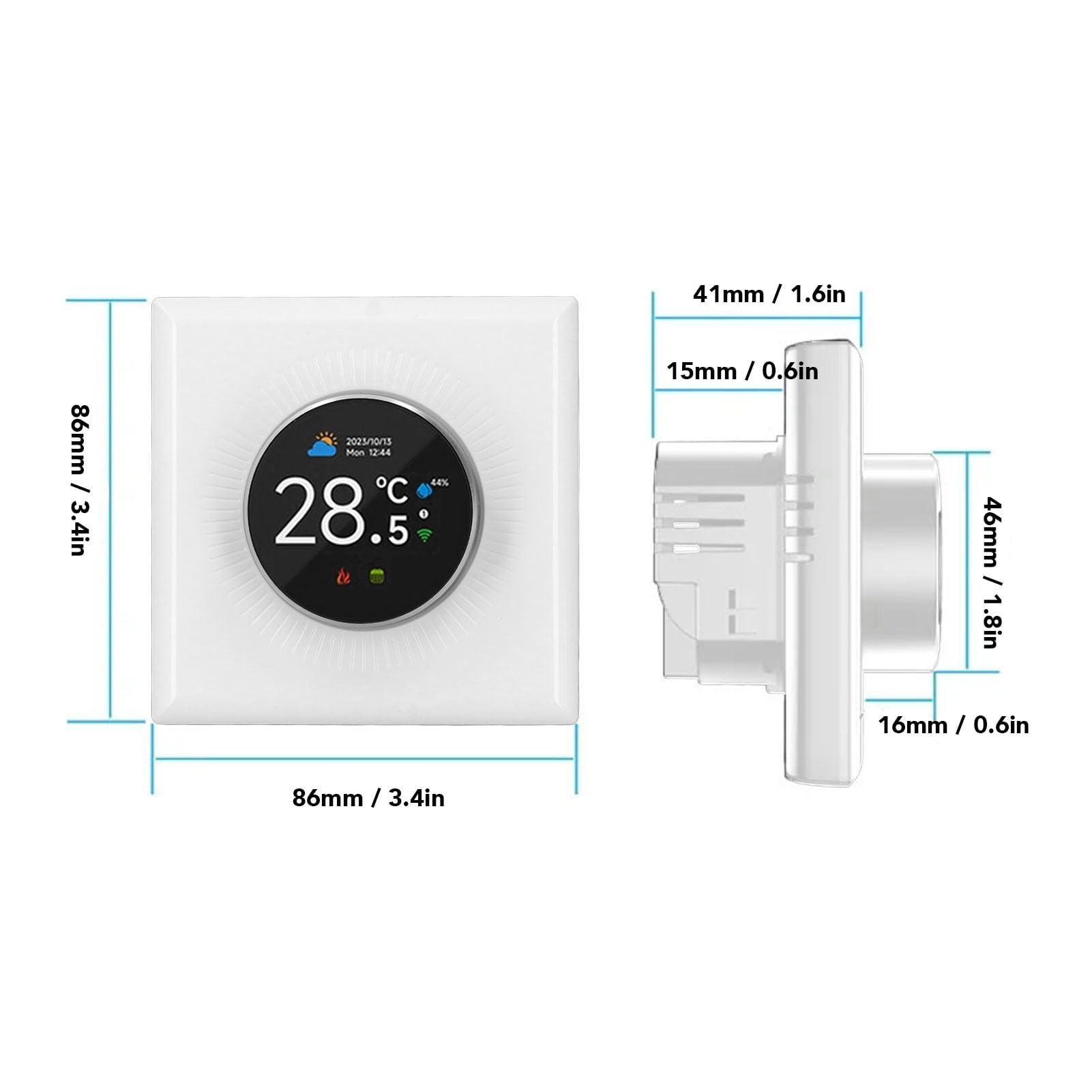 KIMISS Termostato Inteligente WiFi para Calefacción Eléctrica y Control de Voz: Controlador de Temperatura Programable con Pantalla LED y Ajuste de Las Perillas