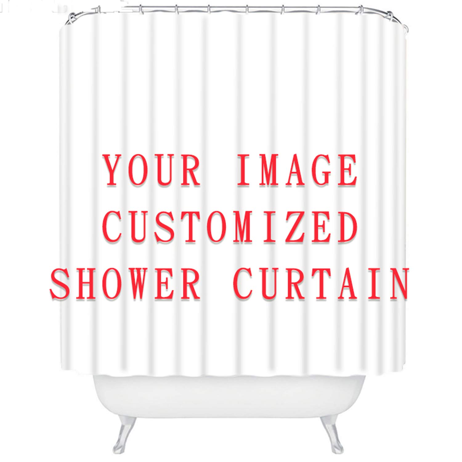 Funny Bath Curtains with Hooks Custom Graphic Print Fabric Shower Curtains with Your Photo for Bathroom Hotel Home Decor