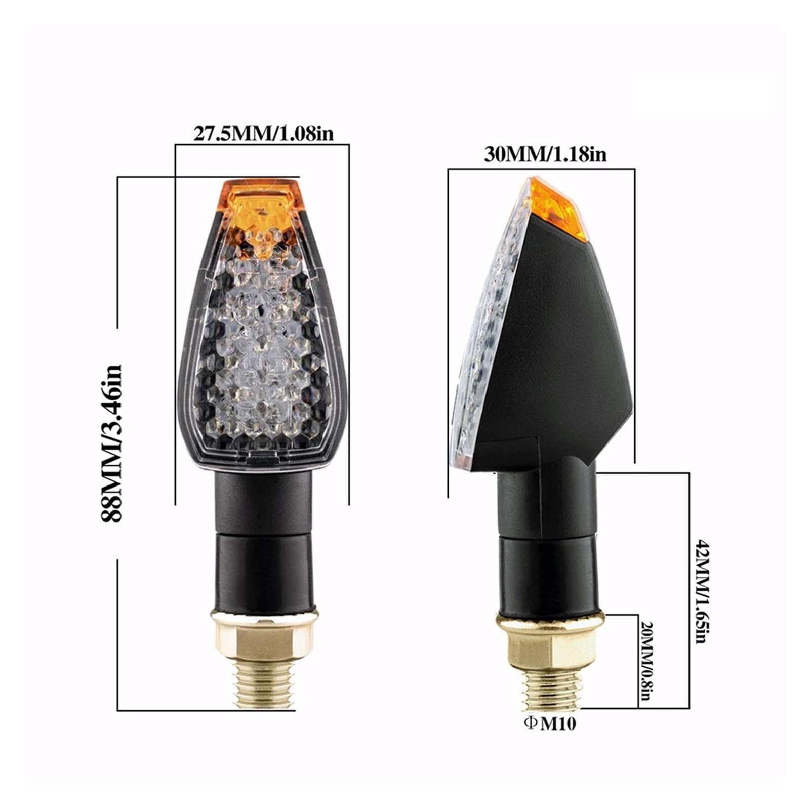 Motocicleta para Intermitentes Luz de señal de Giro para Motocicleta, 14 LED, luz Intermitente, 12 V, 10 mm, Accesorios para Montaje de Motocicleta