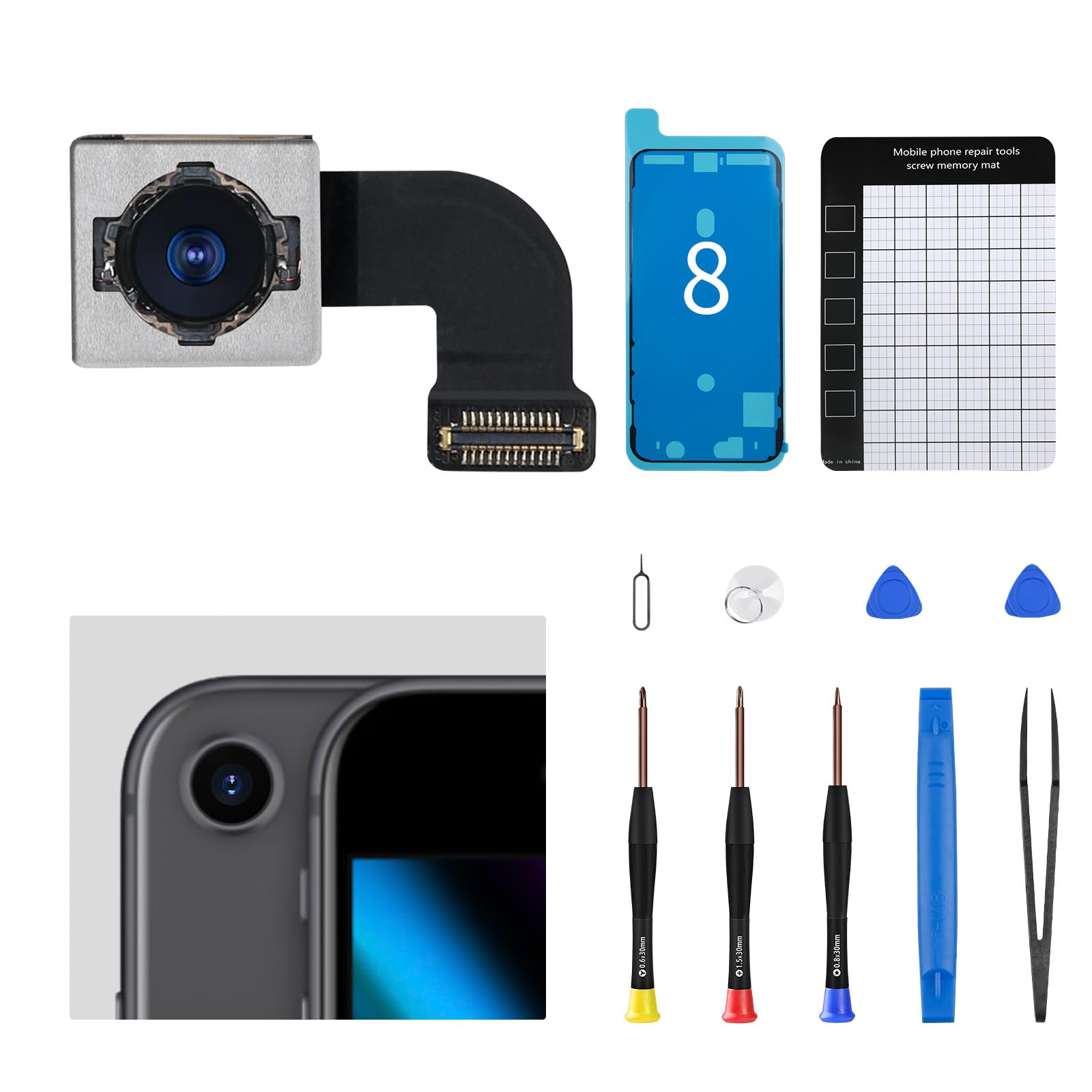 Amazon.com: CYKJGS for iPhone 8 Main Rear Back Camera Replacement