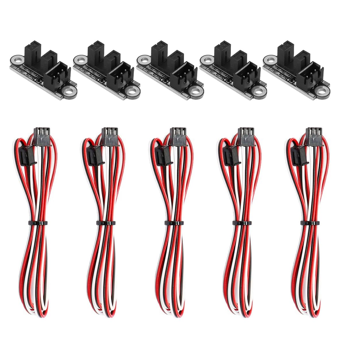 Fasizi [5er-Pack Optischer Endschaltersensor Für 3D-Drucker, Ersatz Für Fotoelektrischen Endschalter Mit 1 M Kabel, Kompakt, Plug-and-Play, Geräuscharm, Hochpräziser Auslöser