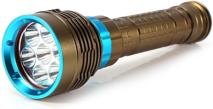 Scuba Diving LED Flashlight Torch 100m Underwater Waterproof Submarine Light Fishing Handheld Torch(without Battery)