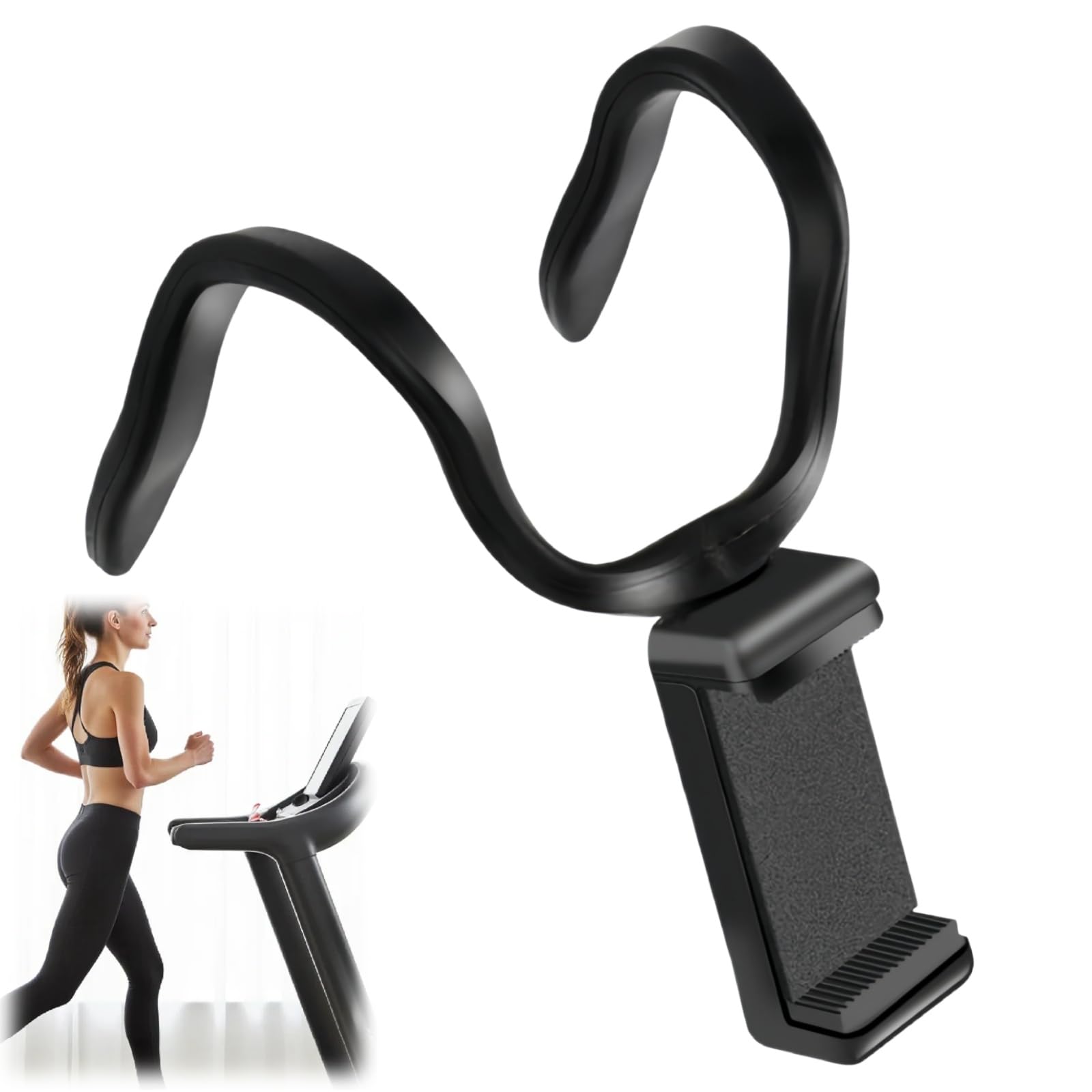 Phone Holder for Treadmill,Treadmill Phone Holder with 360°Rotation & Hose Design,Bendable Stand for Shopping Trolley & Pram,Reliable Material for Perfect Phone Fit