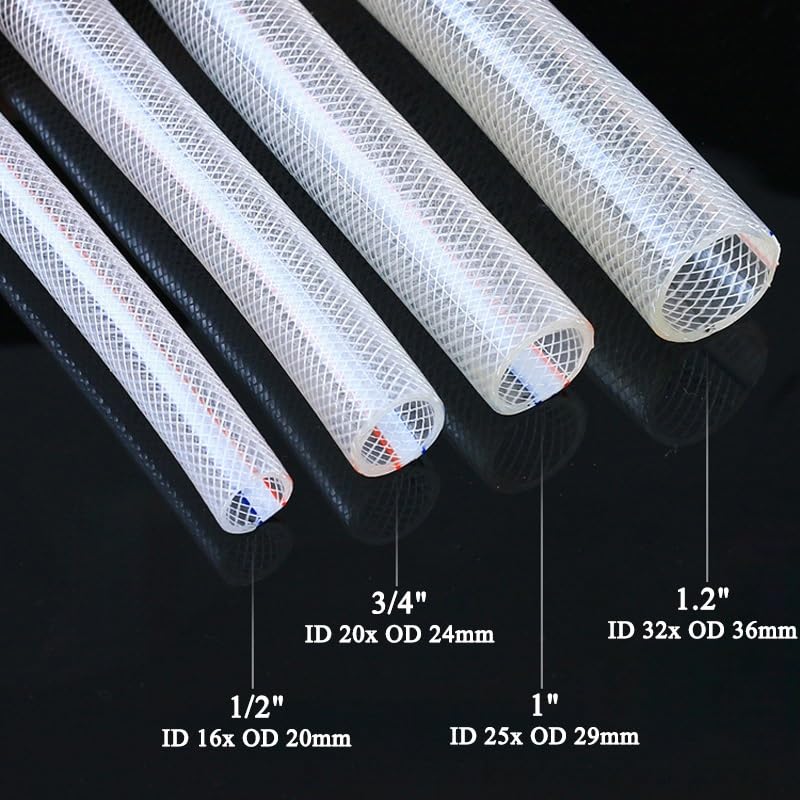 flexiable rubber PVC Braided Reinforced Hose 1 meter 2 meter 5 meter ID 16mm 20mm 25mm Drainage Plumbing Irrigation Pipe Car wash Watering Tube Garden Supplies drain elastic (Size : 1 meter, Color :