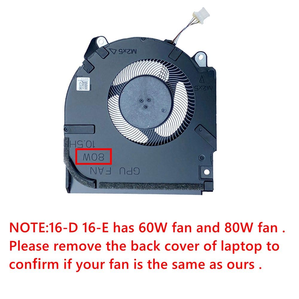 Ventola di raffreddamento CPU per Laptop, compatibile con HP Victus 16-D 16-E RTX3060, Ventola silenziosa, 80 W (Ventola GPU)