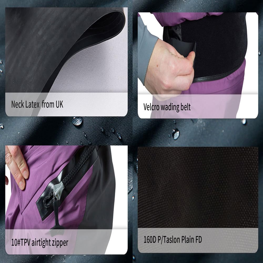 Suche Skafandry Dla Kobiet Do Kajakarstwa,3-Warstwowy Suchy Skafander XL | S-Xl,Zamek Błyskawiczny Z Przodu,Żeglarstwo,Kajakarstwo I Deska Sup,Pomarańczowy