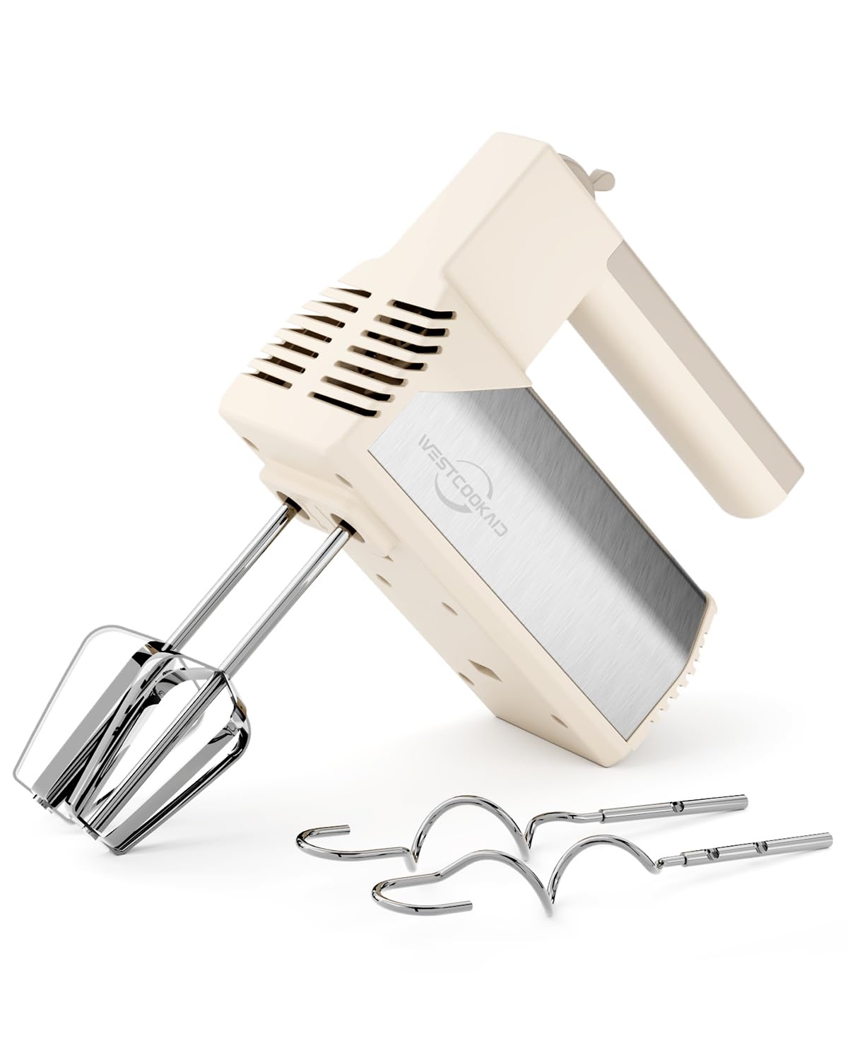 Hand Mixer Electric Handheld 5-Speed 200W Electric Mixer with Stainless Steel Beaters Dough Hooks Portable Hand Mixer WESTCOOKAID
