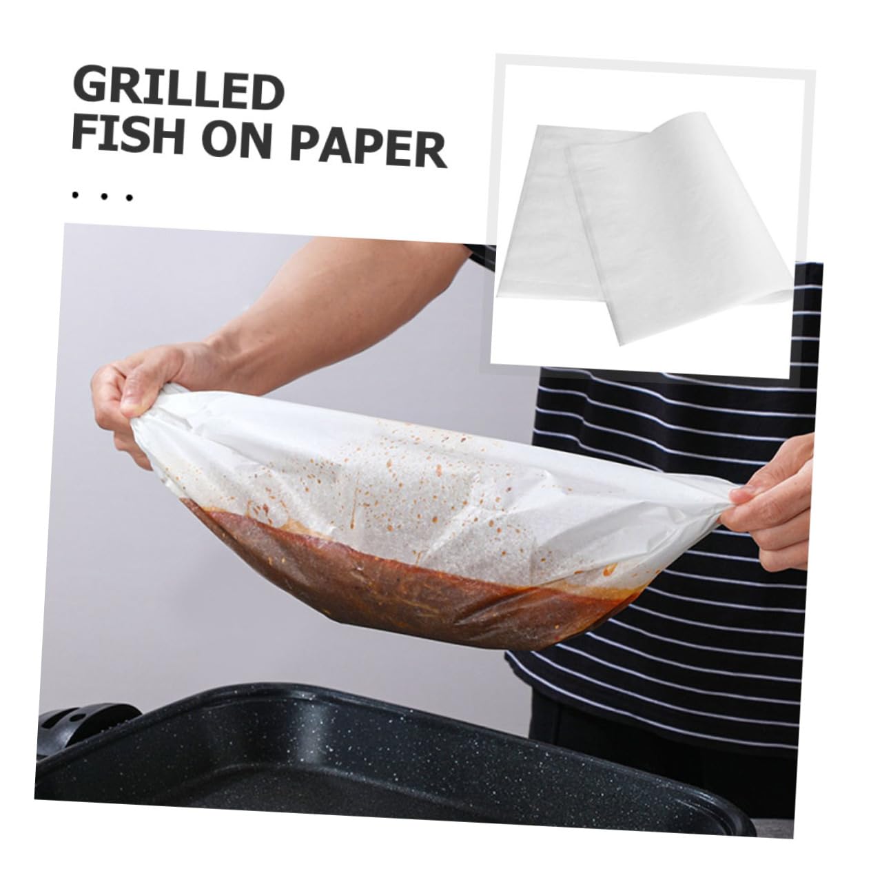 POPETPOP Lot de 2 Rouleaux de Papier Sulfurisé Antiadhésif pour La Cuisson 20 Feuilles