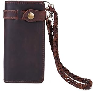 Zaino Da Uomo Portafoglio in pelle da uomo casual Crazy Horse Portafoglio in pelle stile vintage primo strato borsa tendenza moda Adatto Per Viaggi Scuola All'aperto (Color : Dark brown, Size : S)