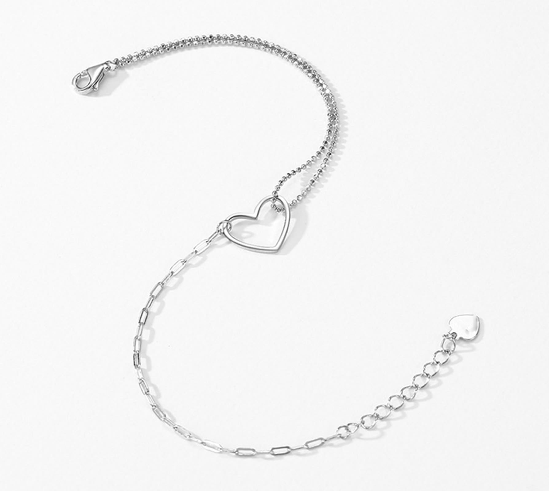 Pulsera de oro de 18 quilates Au750 para mujer, joyas de oro auténtico, pulsera de corazón para mujer, pulseras sencillas, PT950 platino