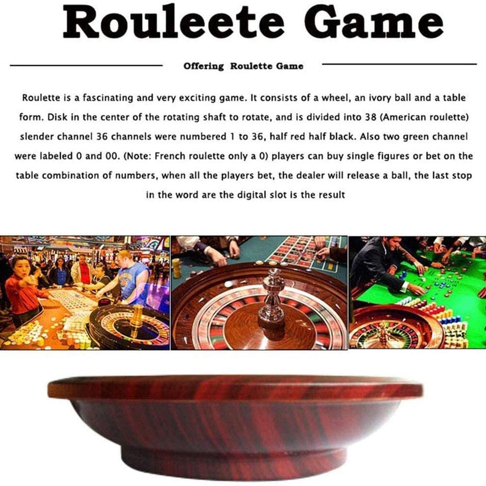 Juego De Ruedas De Ruleta De Madera De 12 ", Rodamientos De Precisión De Grado Casino, Juegos De Mesa De Ocio con Tocadiscos For La Noche De Juegos En Casa O Una Fiesta En El Club