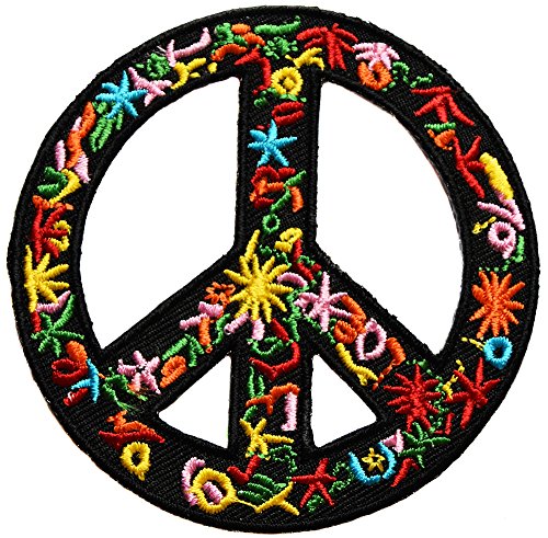 ecusson Peace Love Hippie 70 Rasta Jamaique Reggae thermocollant 7,5cm patche Badge