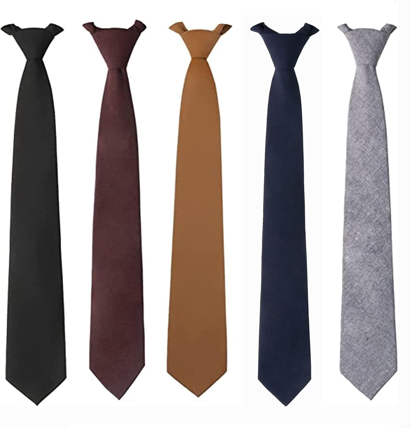 HOULIFE Ties for Men, Solid Mens Tie, Cotton Stripe Skinny Ties for Men, Slim Men’s Neckties for Wedding Party - Image 3