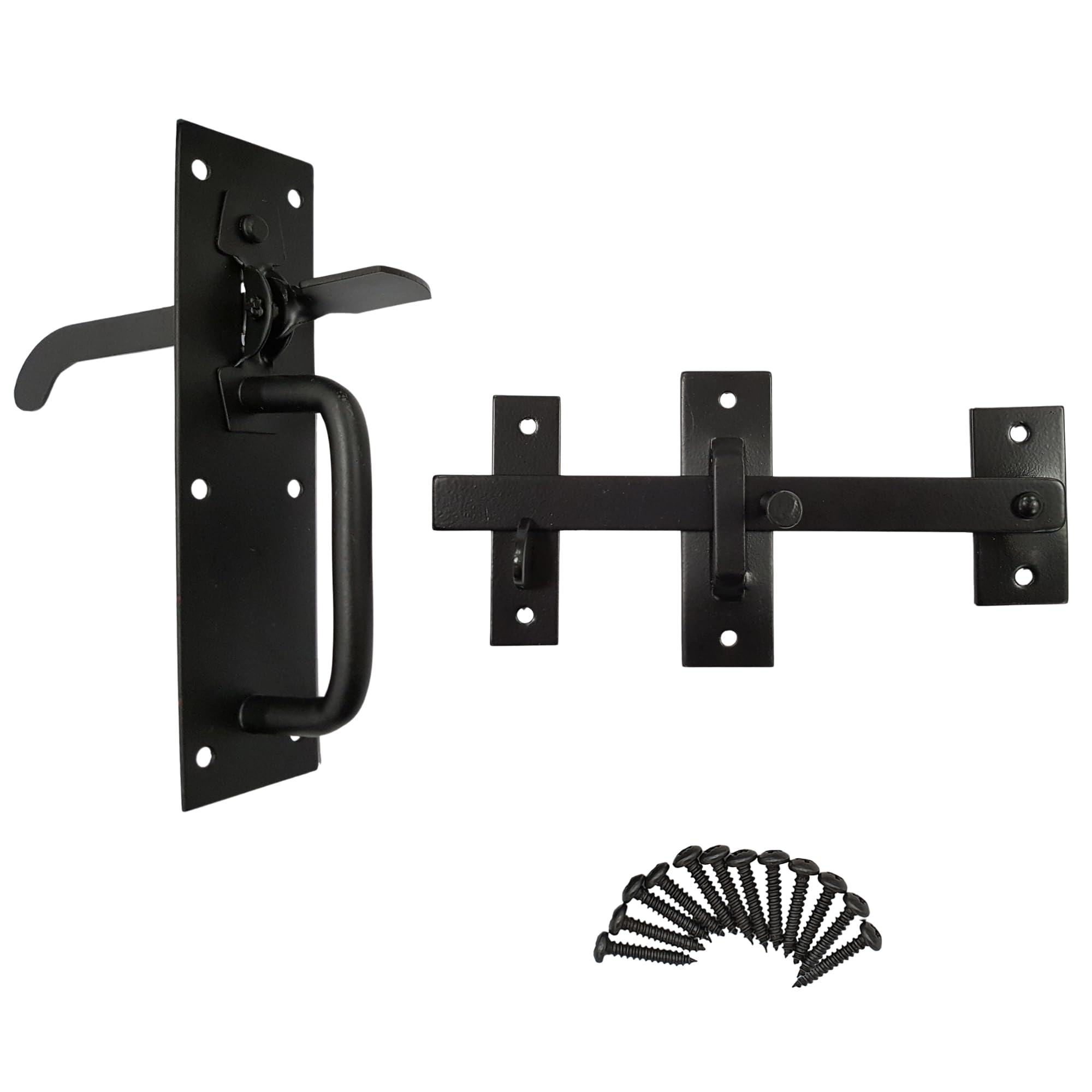 Keypak Black 150Mm (6 Inch) Heavy Duty Suffolk Gate Latch –Wooden Gate Lock & Garden Shed Door Lock With Fixings