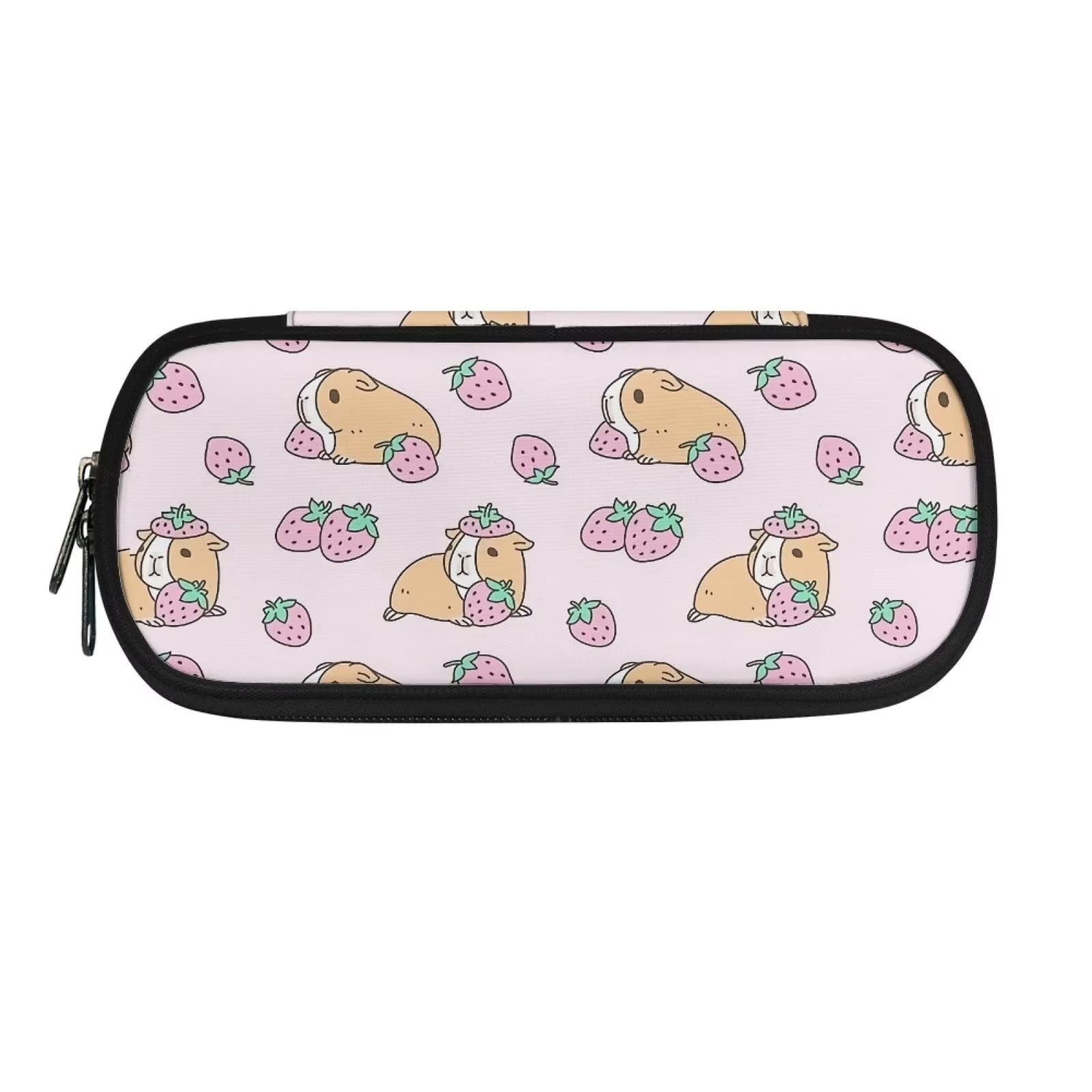 xixirimido Pink Guinea Pig Kids Pencil Case Bag with Zipper Pen Slot Office School Supplies for Preschool Elementary — image 1