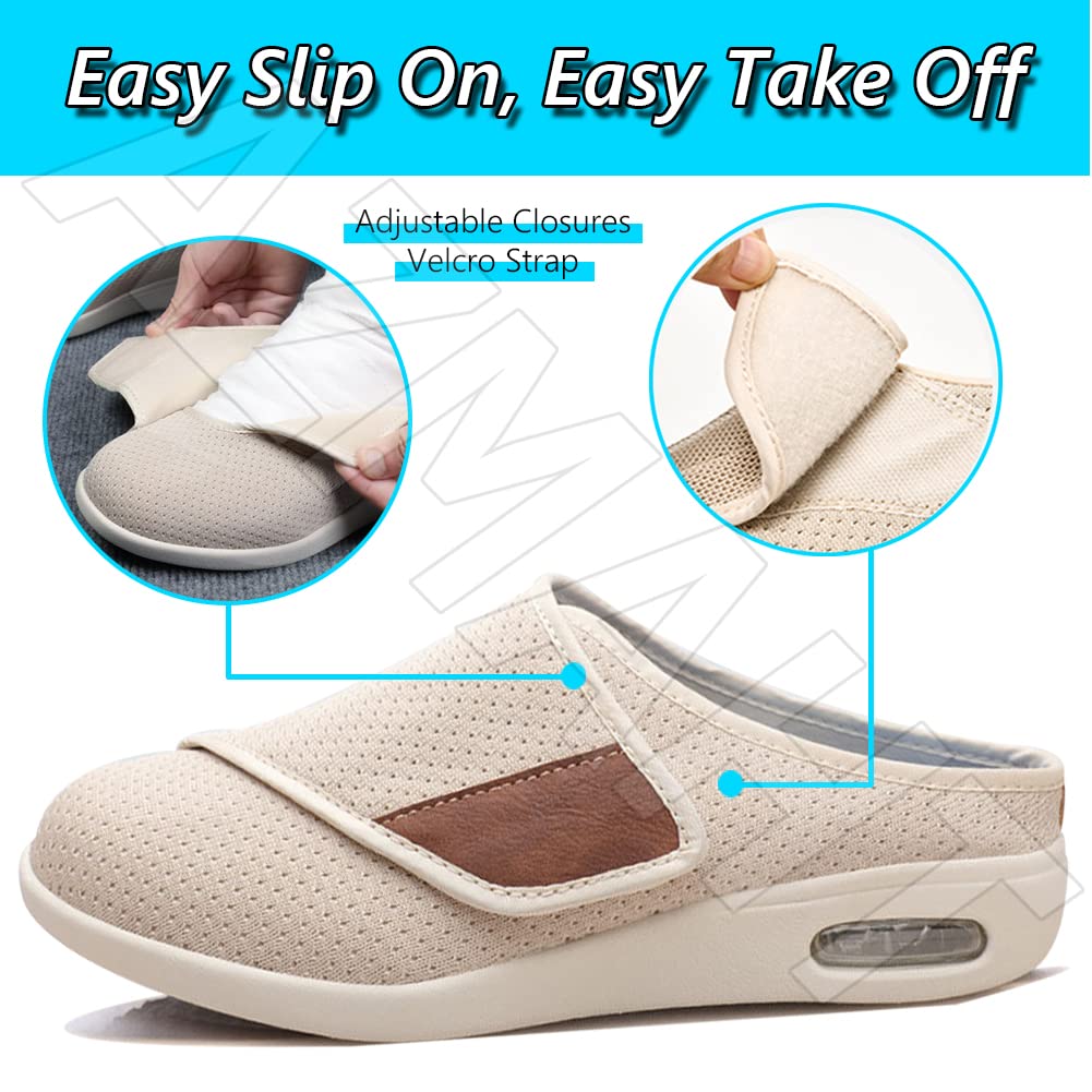 Chaussure Orthopédique, Sabots à Enfiler à Coussin d'air pour Femmes Chaussures de randonnée orthopédiques pour diabétiques, Baskets Mules pour Femmes,Noir,39 EU