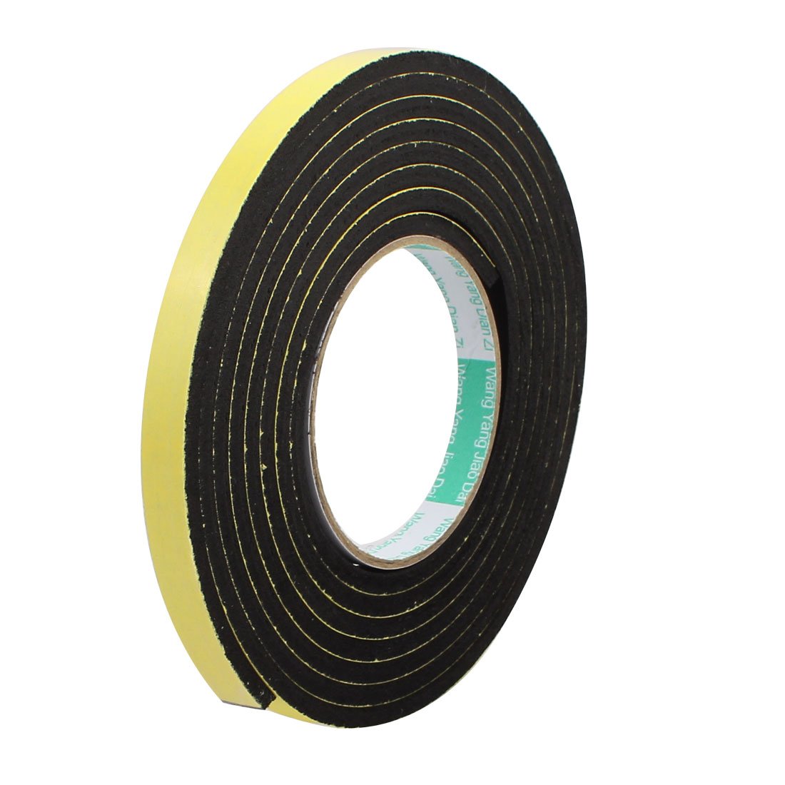Uxcell Yellow,Black Sourcingmap 3Meter 12Mm X 5Mm Single-Side Adhesive Shockproof Sponge Foam Tape Yellow Black