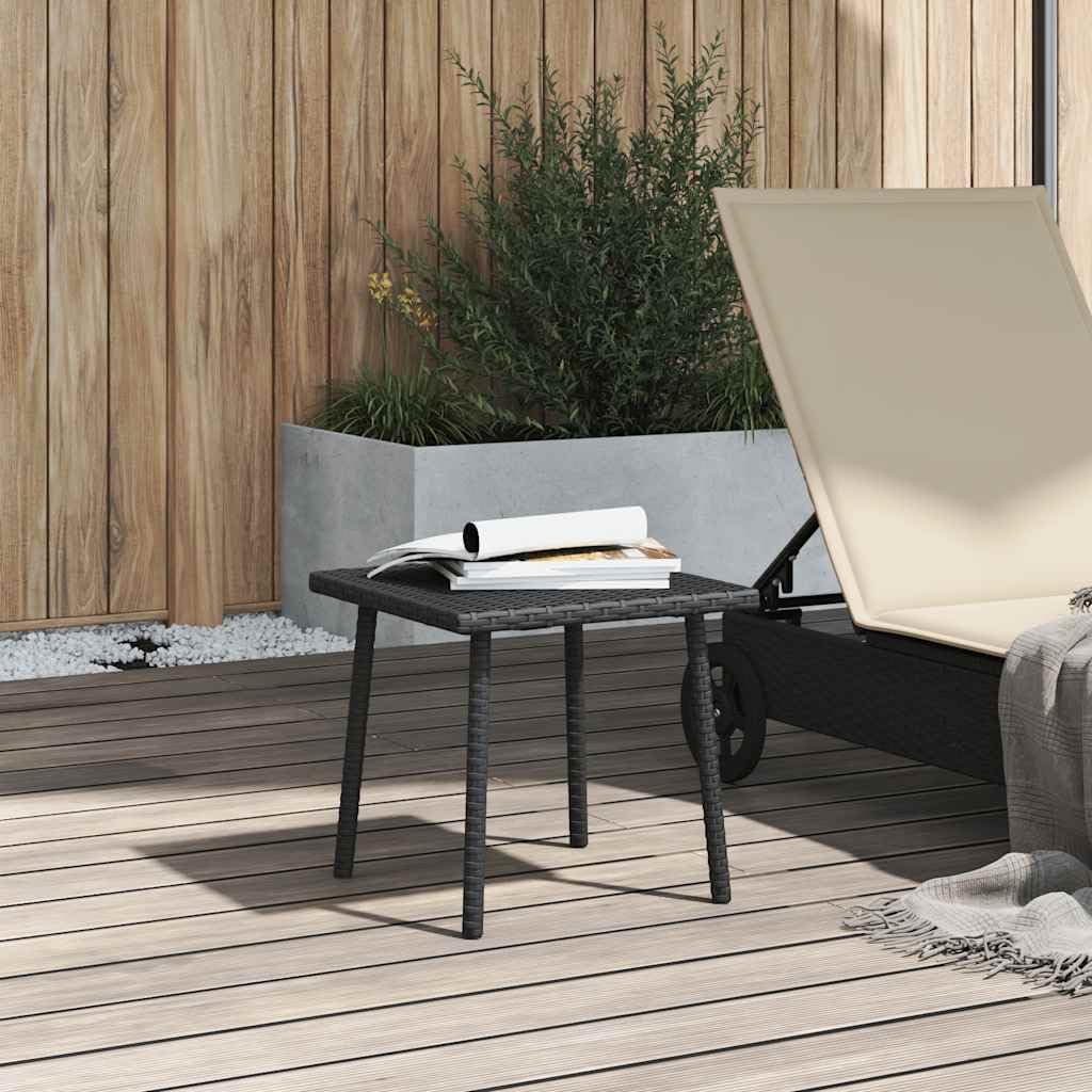 Stoły ogrodowe na zewnątrz - stolik kawowy ogrodowy prostokątny czarny 40x40x37 cm Poly rattan