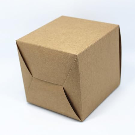 Amazon キューブ 5 X 5 X 5 Cm 茶色 クラフト紙 折り畳み箱 パッキングボックス 再利用 贈り物 パッケージボックス 包装ボックス物品収納 400 クラフト紙 文房具 オフィス用品