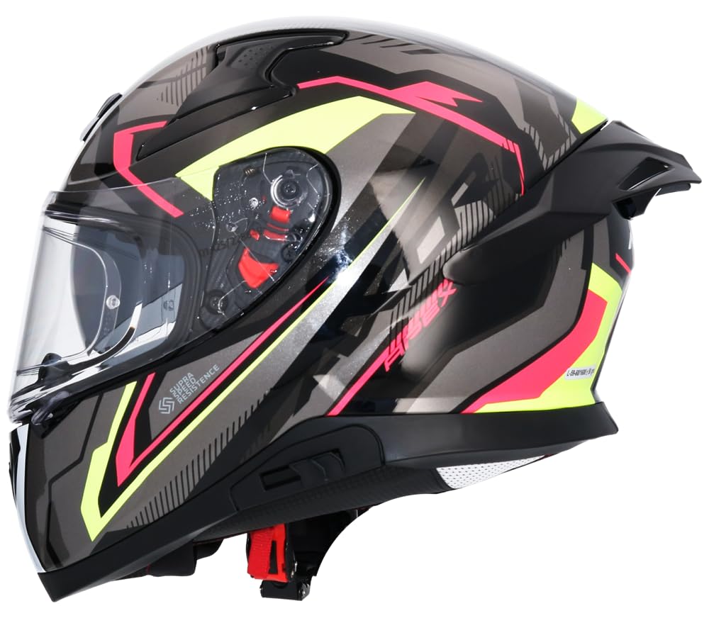 Shiro Helmets Casco Integral Modelo Apex Road Trip Negro y Gris Totalmente Homologado (M 57/58)