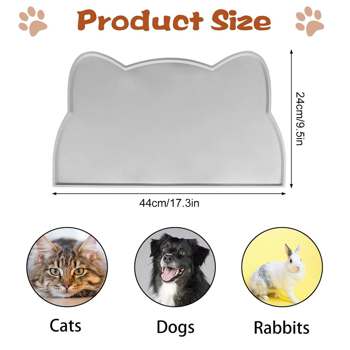 Tappetino Ciotola Cane Gatto,Tappetino per ciotole gatto,Tappetino Ciotola per Cani e Gatti in Silicone,Tappetino Ciotola Cani e Gatti,Antiscivolo Silicone Tappetini Cibo Tappetino Sottociotola