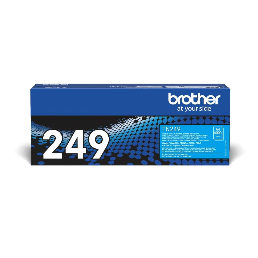 Brother TN249C Toner Originale, Alta Capacità, Fino A 4000 Pagine, Per Stampanti HLL8230CDW, MFCL8340CDW, HLL8240CDW, MFCL8390CDW, Colore Ciano-image
