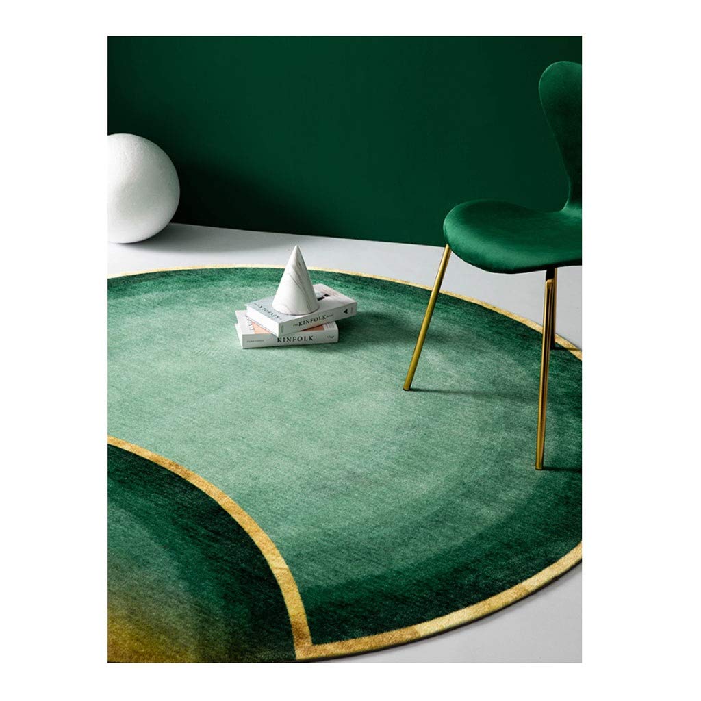 QIFFIY Teppich Teppiche Nordic Runde Teppich Zelt Vorleger Schlafzimmer Wohnzimmer Couchtisch Boden Moderne Mats Bettvorleger (Color : Green, Größe : 150cm)