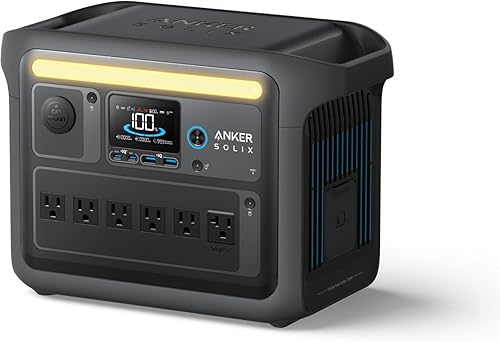 Miniatura 10 de Anker SOLIX C1000 - Estación de energía portátil c/panel solar de 400 W, generador solar de 1800 W, batería LFP de 1056 Wh (LiFePO4), 6 salidas