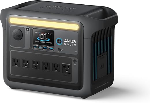 Anker SOLIX C1000 Portable Power StationBlack Version , 1800W Peak 2400W Solar Generator, Full Charge in 58 Min, 1056wh LiFePO4 Battery for Home Backup, Power Outages, and Outdoor Camping