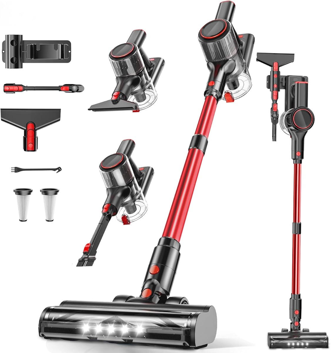 Amazon.com - TITIPOY Cordless Vacuum Cleaner, 40Kpa 8-in-1 Vacuum Cleaners for Home, 45Mins Runtime Anti-Tangle Stick Vacuum with LED Display, 3 Modes Suction, Lightweight Vacuum for Hardwood Floor/Carpet/Pet Hair