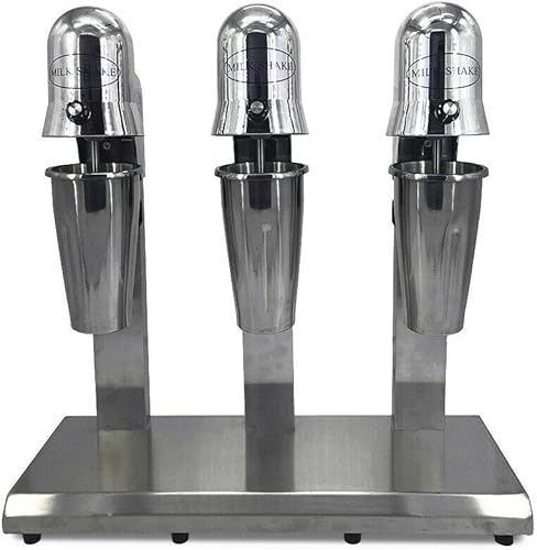 Miniatura 3 de Batidora de leche comercial de 540 W, máquina de batido de leche de acero inoxidable con taza, mezclador de bebidas de 3 cabezales para el hogar y