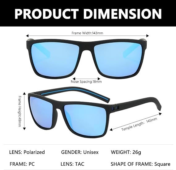 3pcs Unisex Sunglasses Polarised Mens Sun Glasses UV400 Protection Lightweight Vintage Sunglasses for Sports Fishing Golf