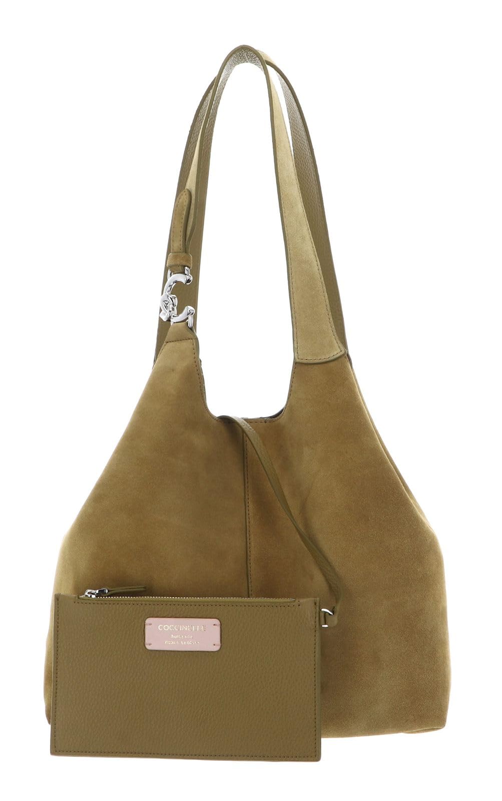 Coccinelle Schultertasche Leder 34 cm braun