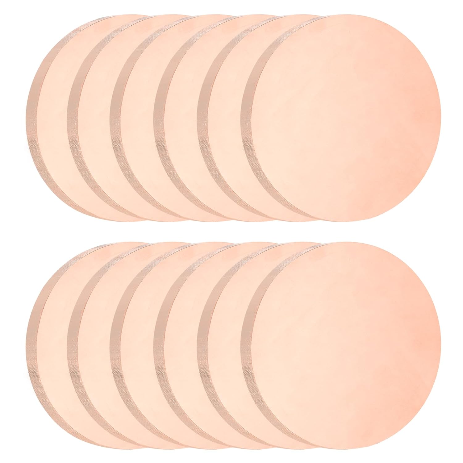 uxcell 12Pcs Pure Copper Round Plate, 0.02"(0.5mm) Thick 0.6"(15mm) Dia C1100 Copper Round Disc Metal Cut Material for Crafts DIY Electrical Repair Industrial