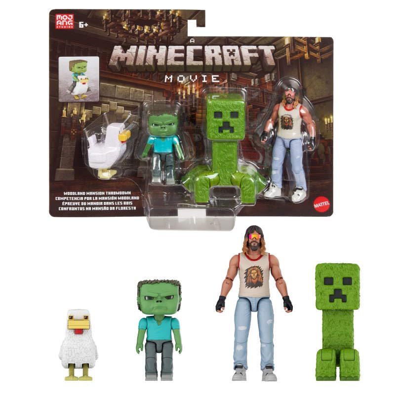 Mattel Minecraft Toy Action Figure 4-Pack, Woodland Mansion