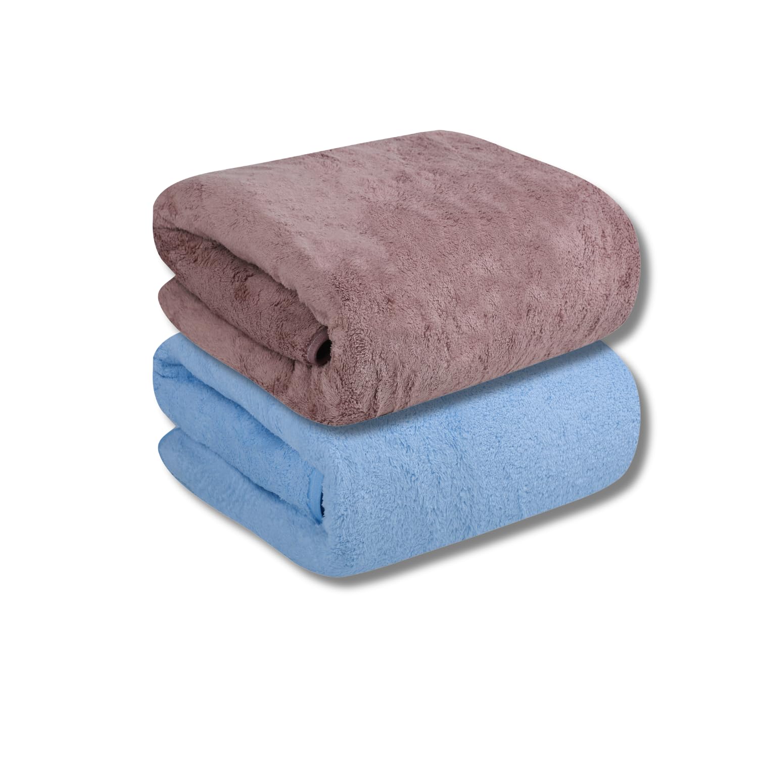Fezora® Toallas de baño de microfibra de 500 g/m², (70 x 140 pulgadas), felpa extrasuave y secado rápido, alta absorción con toallas de gran tamaño para baño (paquete de 2) (vino y azul cielo)