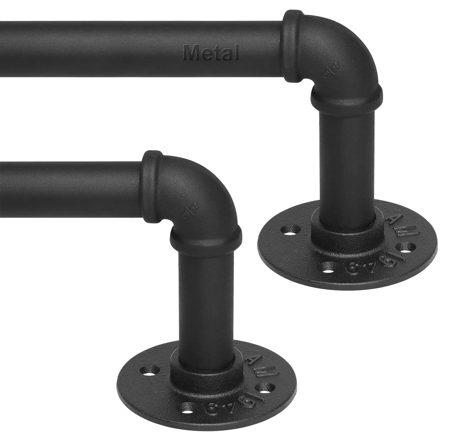 Refrze 2 Pack Curtain Rods for Windows 72 to 144 Inch, Industrial Curtain Rods Wrap Around, Heavy Duty for Bedroom & Outdoor, 72-144", "Black Curtain