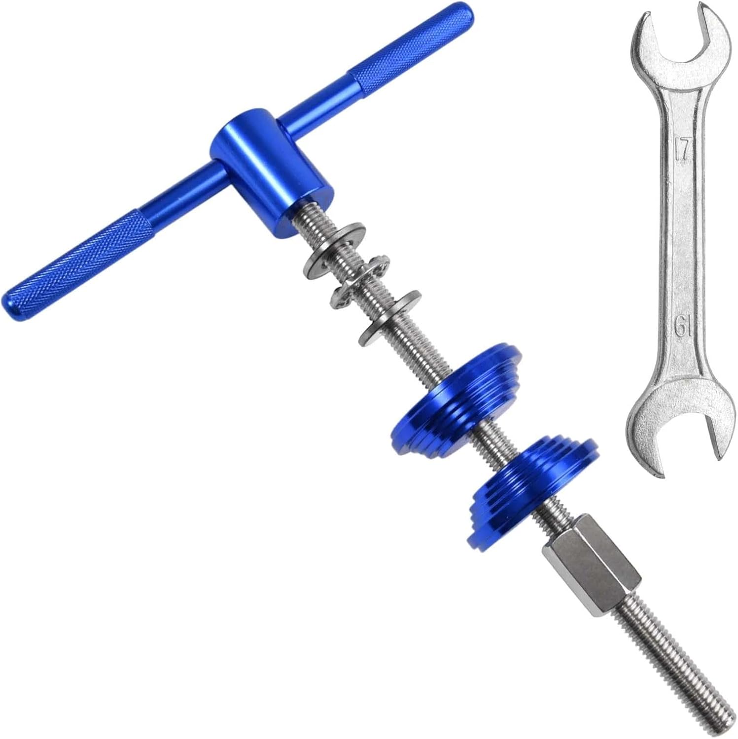 Bike Headset Press Tool Aluminium Alloy Bicycle Headset Bearing Press-in Tool with Double Open-End Wrench Universal for Bikes Headsets Cup and Bottom Bracket Installation