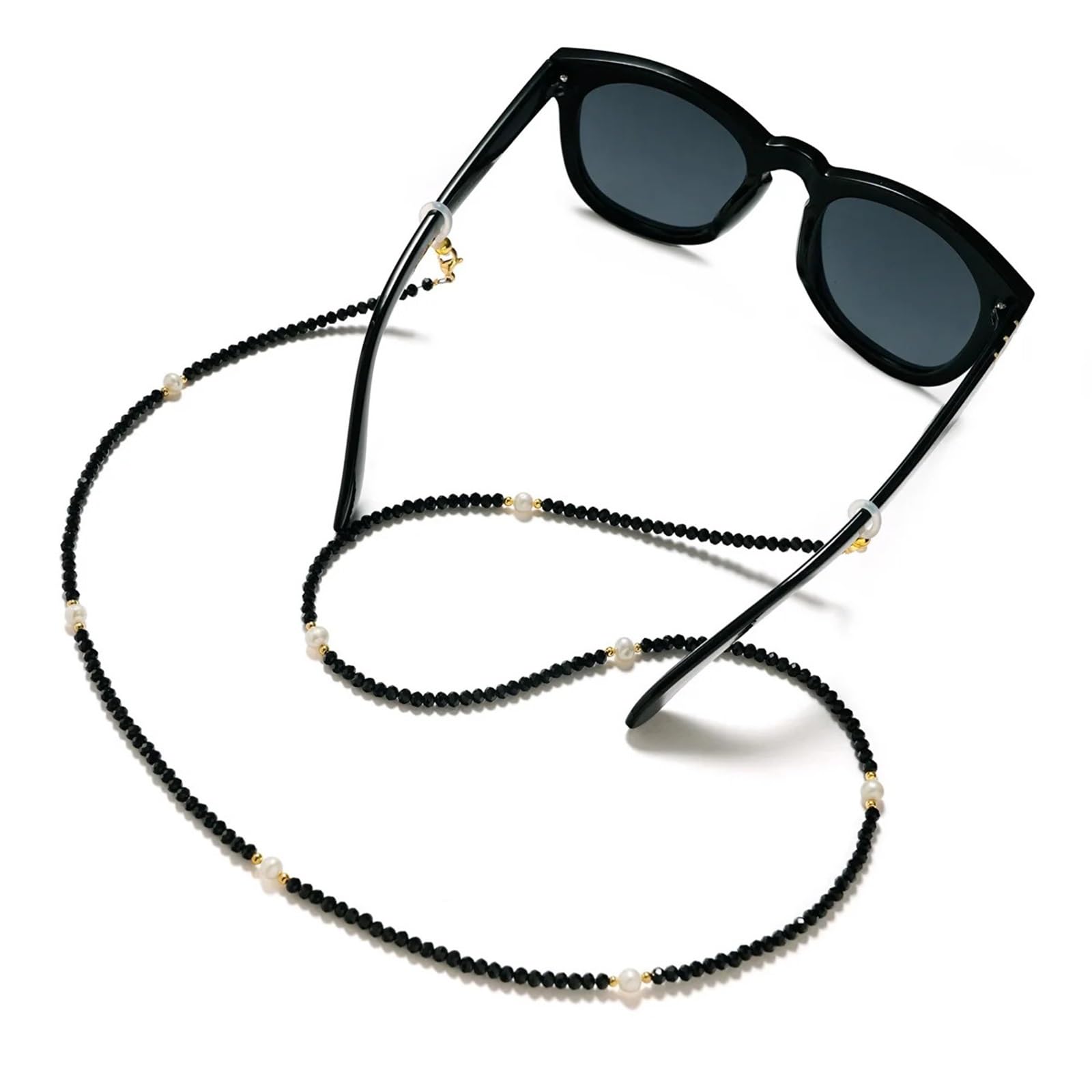 Brillenkette aus Legierung | Mehrfarbige Perlen-Kristall-Brillenkette for Damen