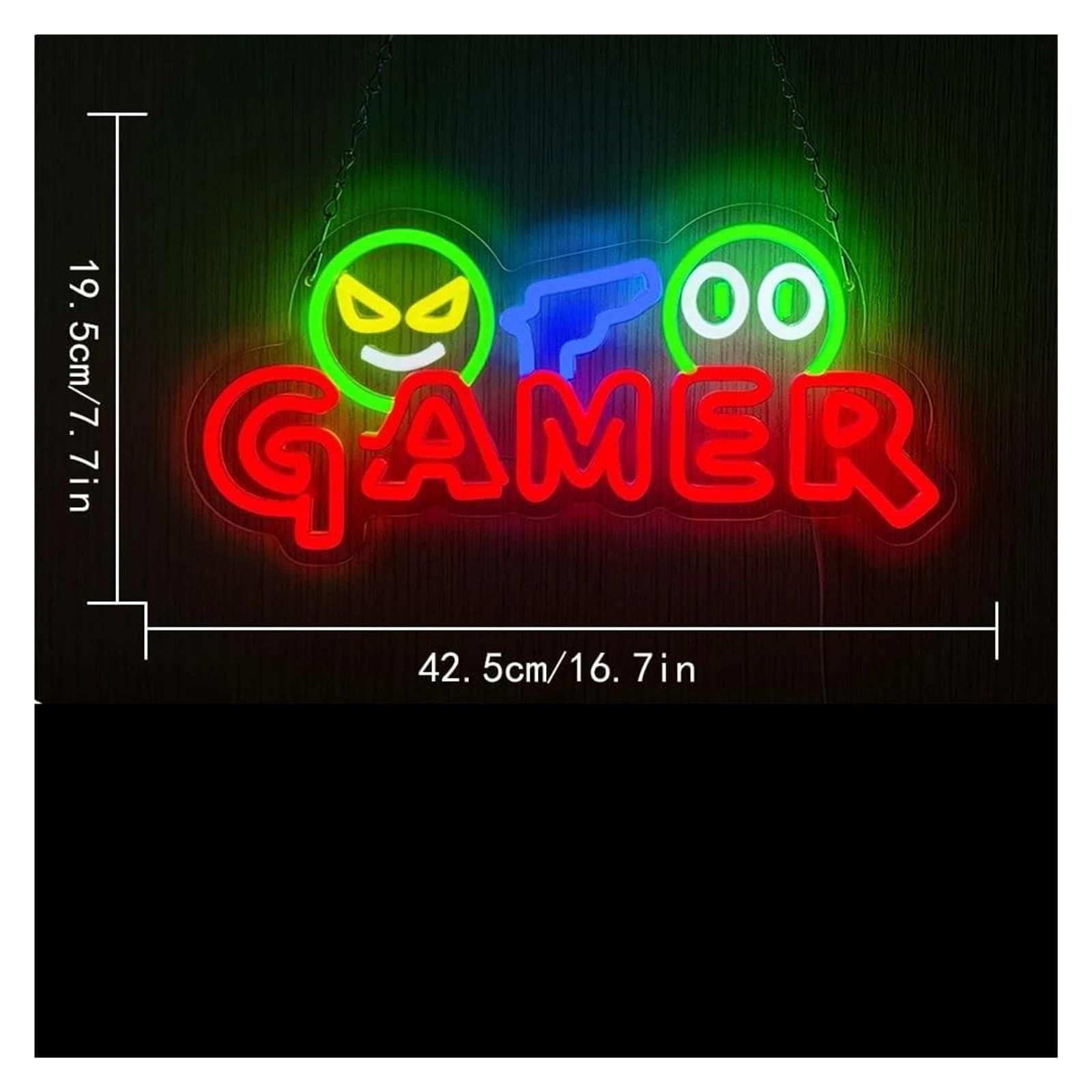 XENITE Luces Art Decoration Christmas Letrero De Neón Para Gamer, Luz LED Para Gamer, Regulable Por USB, Para Sala De Juegos, Dormitorio, Fiesta, Bar, Adolescente,42.5cmx19.5cm