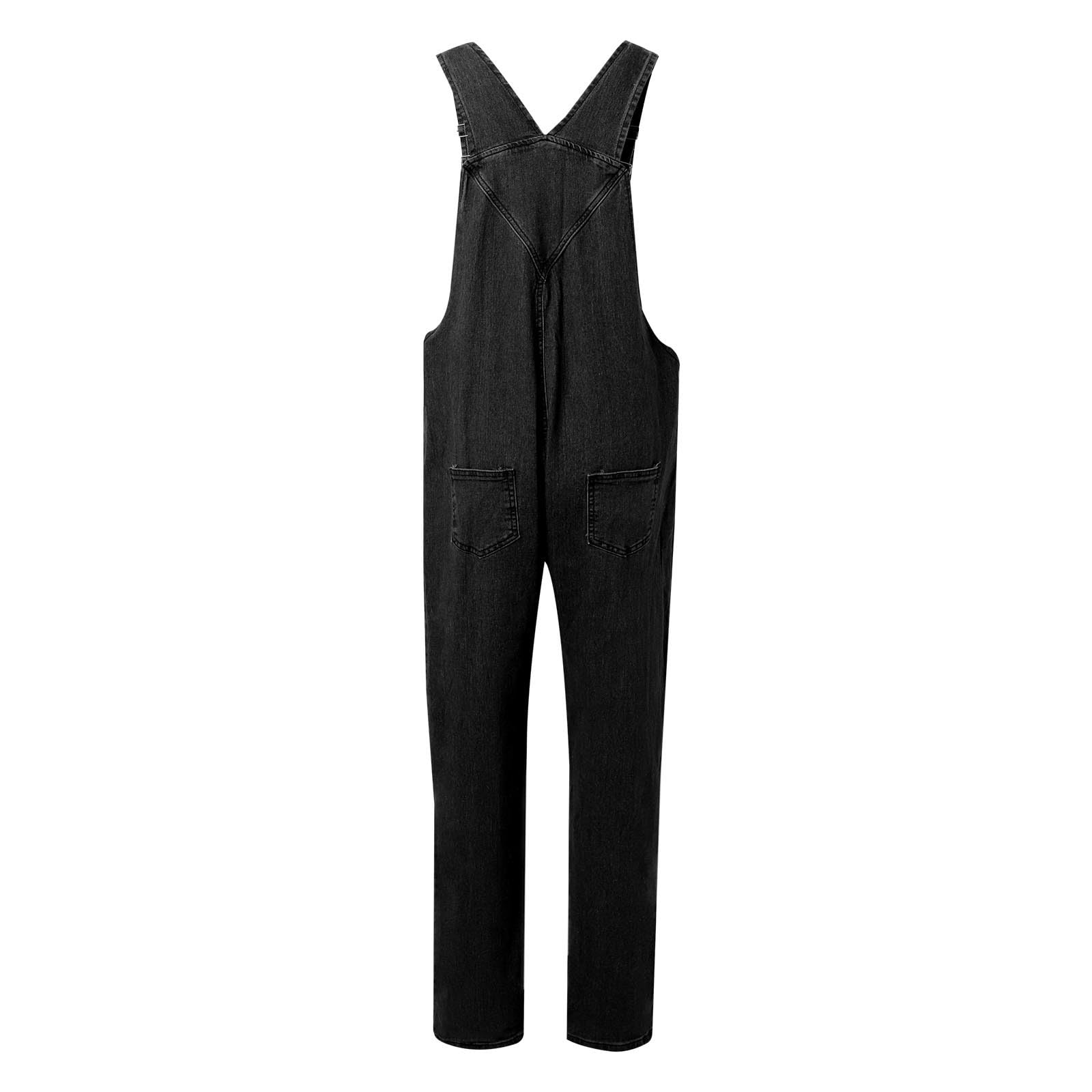 Generisch Pantalones de peto de mezclilla para mujer, sexy, pelele largo, monos