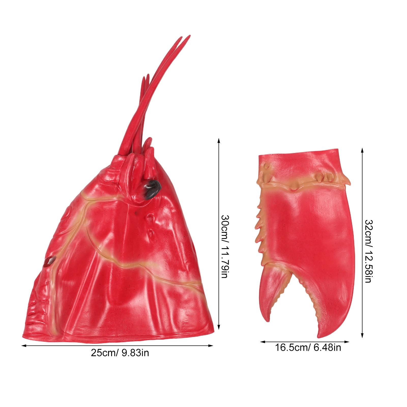 Operitacx 1 juego de sombrero y pinzas de langosta - Divertido conjunto de accesorios de disfraz de cangrejo para adultos - Tocado extravagante para fiestas de Halloween, carnaval y eventos novedosos.