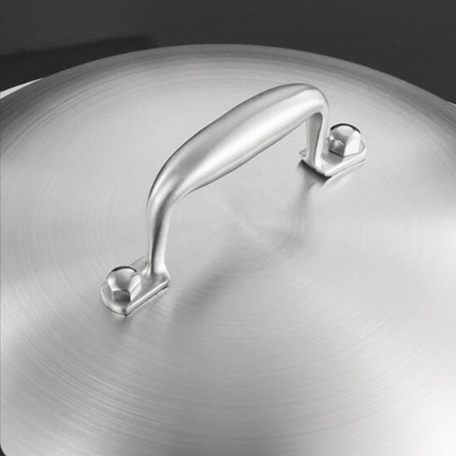 Qectial Tapa de Acero Inoxidable Universal Cubierta para Sartén Olla Superficie Pulida Antirayaduras Apta para Lavavajillas Adecuada para Fiestas y, 28 Cm de Diámetro