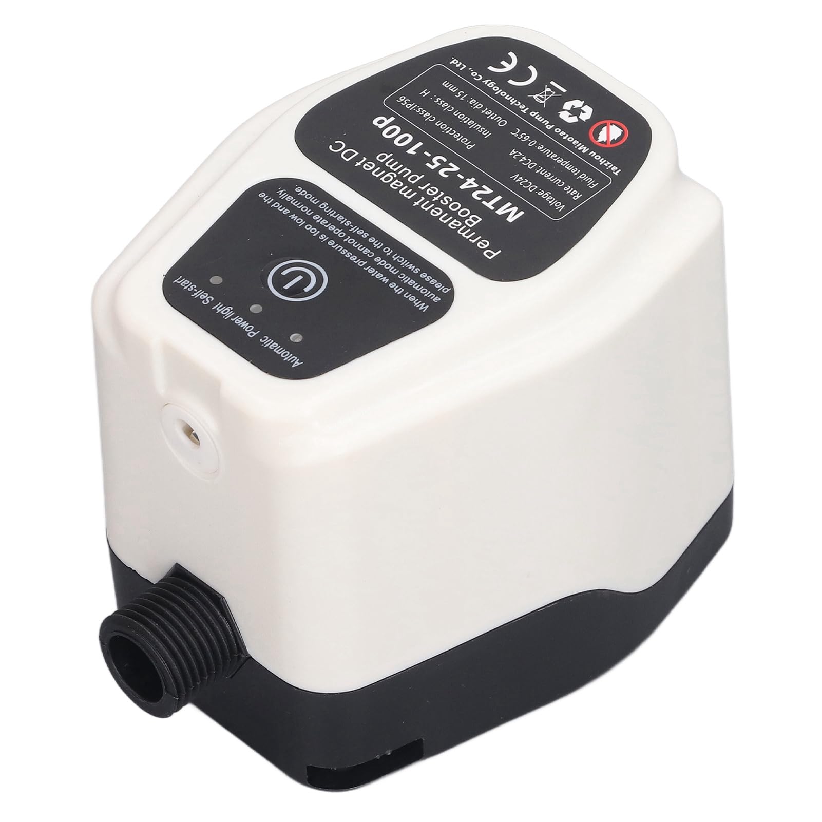 Pompe à Pression de Surpression D'eau, Pompe de Surpression Automatique 100 W 24 V, Moteur sans Balais intégré et Turbine Centrifuge, pour Buses de Jardin, Douches (blanc) (Prise