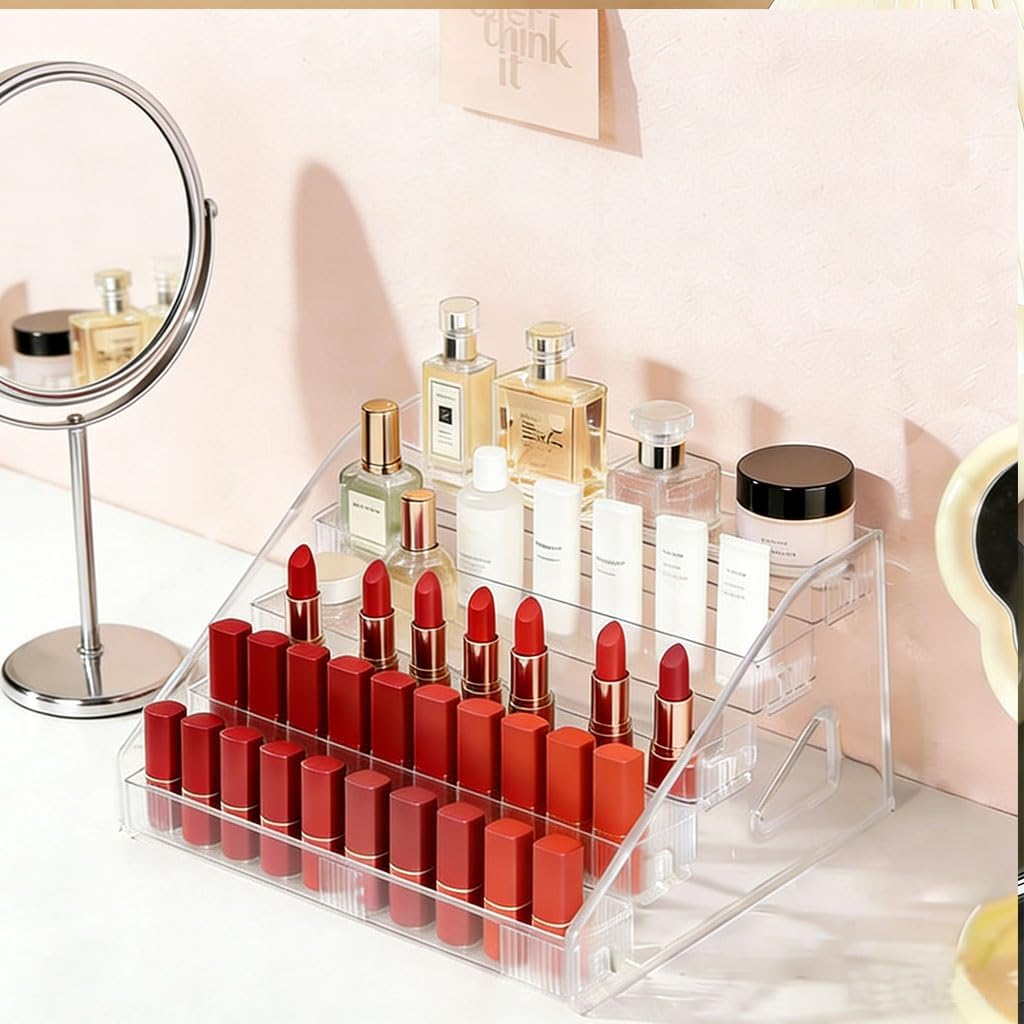 12 Inchs Acrylic Tiered Display Stand 5 tier Acrylic Riser Display Shelf Stands for Card Bookmark Greeting Sticker Postcard