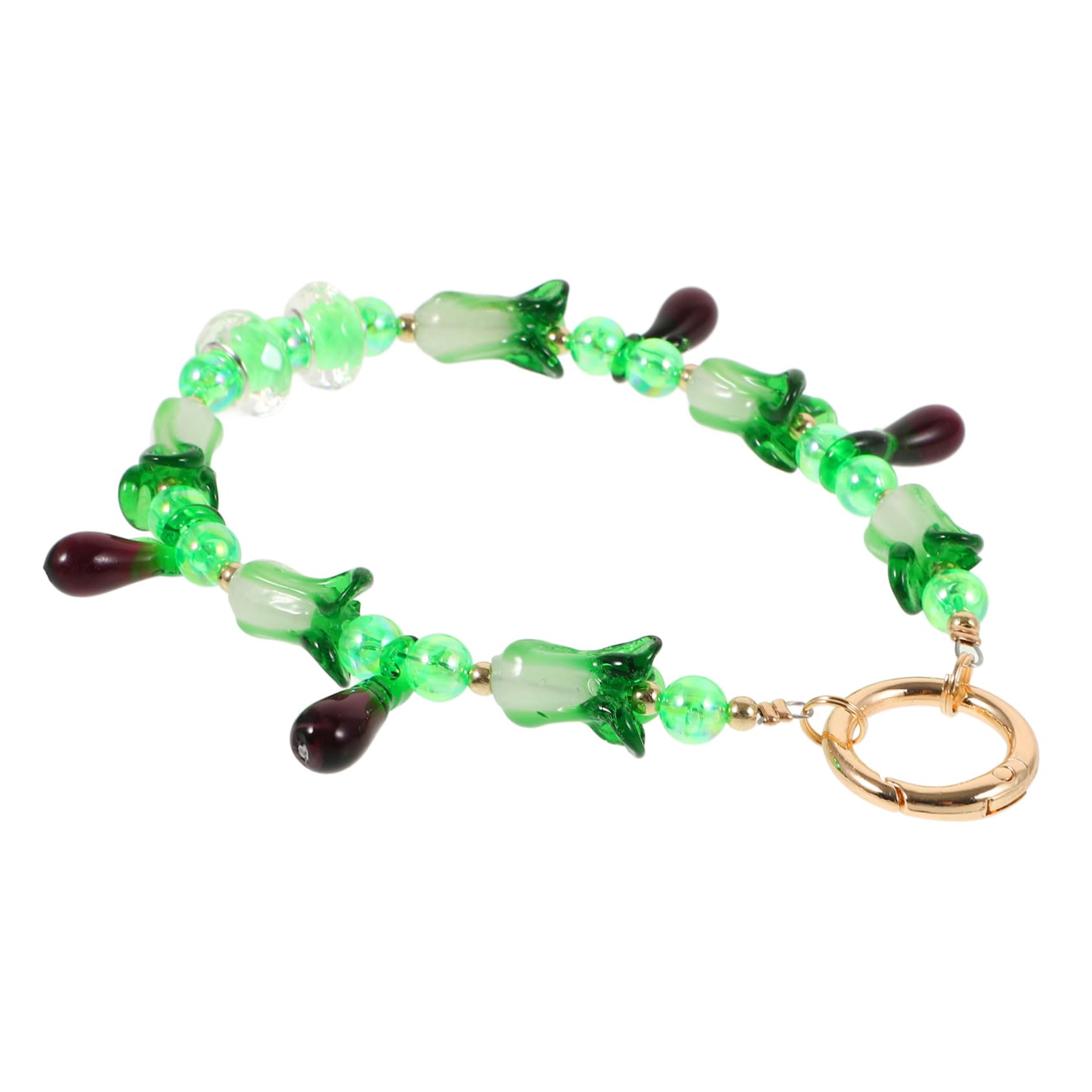 HOMSFOU 5 Colgantes De Cuentas Para Bolso Llavero Con Cuentas Decoración Para Bolso Llavero Con as De Berenjena Con as Decoración Para Mochila Colgante De Cristal