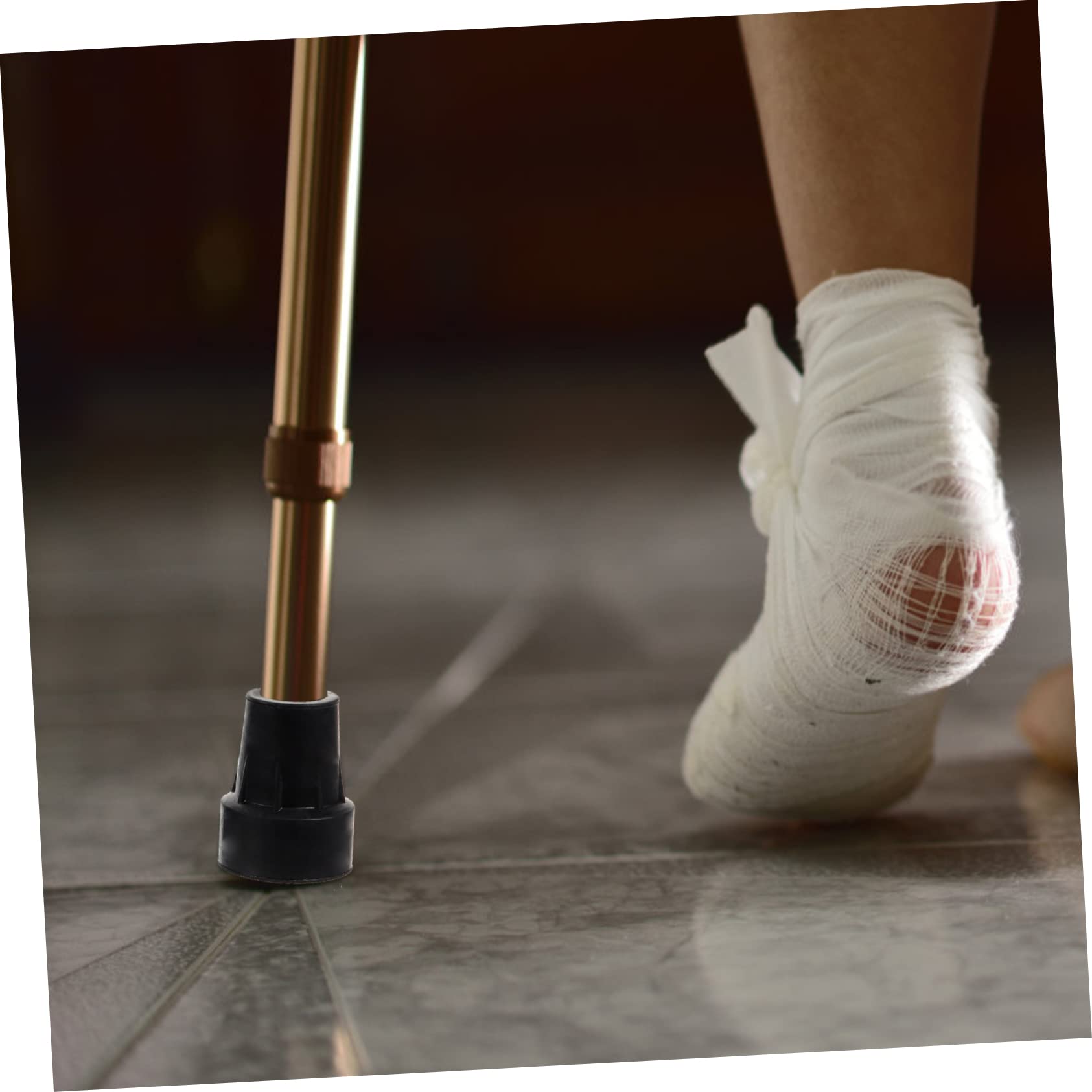 Didiseaon 4 Juegos Alfombrilla Antideslizante Para Muletas Protector De Pie Para Bastón Pie De Goma Para Bastón Cinta De Agarre Trekking Punta De Pie De Muleta Antideslizante 6 Piezas * 4