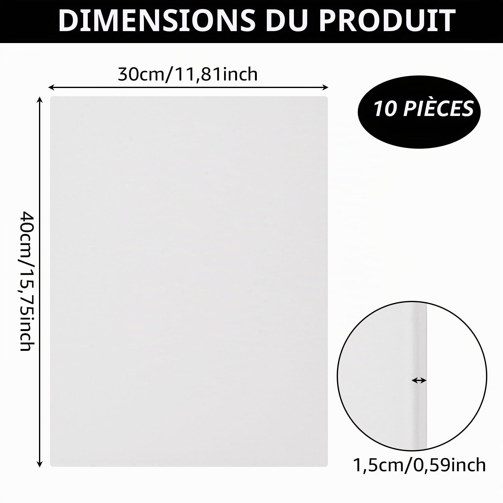 APACALI 10 pièces Toiles à Peindre, 30 x 40 cm Panneaux de Toile, Toile Peinture Blanche de Coton, Toile à Peindre Adaptées pour Peintures Acryliques, Peintures à l'huile, Gouache, Coton sans Acide